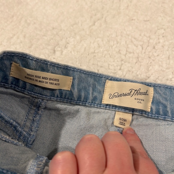 Universal Thread High Rise Midi Shorts - Light Blue - Picture 2 of 4